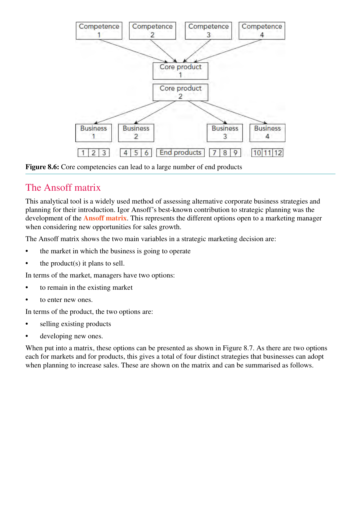 Core competencies (from the coursebook, p196)
